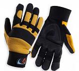 Защитные перчатки антивибрационные перчатки Jeta Safety трикот, с ладонью искуст. кожа