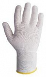 Бесшовные трикотажные перчатки из полиэстера, цвет белый, размер L (уп.12пар)