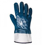 Защитные промышленные перчатки из 100% хлопк. с крагой. полн. покрытие, XL, синий, 12пар