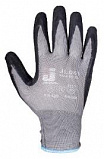 Защитные промышленные трикотаж. перчатки (полиэстер) с латексным покр. ладони, серый/черн XL (12пар)