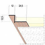 PR. 37824 Профиль для кромок гипсокартона12,5мм; с теневым швом 12 мм;14/24,5мм, жесткий ПВХ 3,05 м